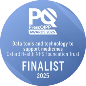 PQ Awards 2025, Finalist: data tools and technology to support medicines, Oxford Health NHS Foundation Trust